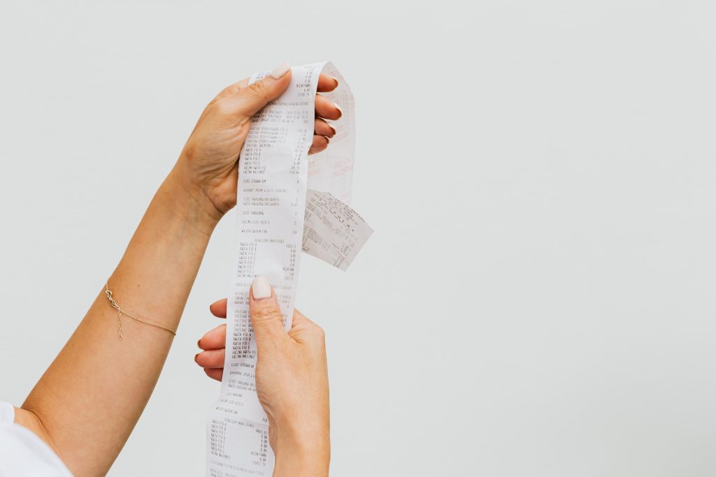 Supermarket receipt