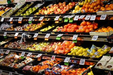Prices of fruit and vegetables in a supermarket